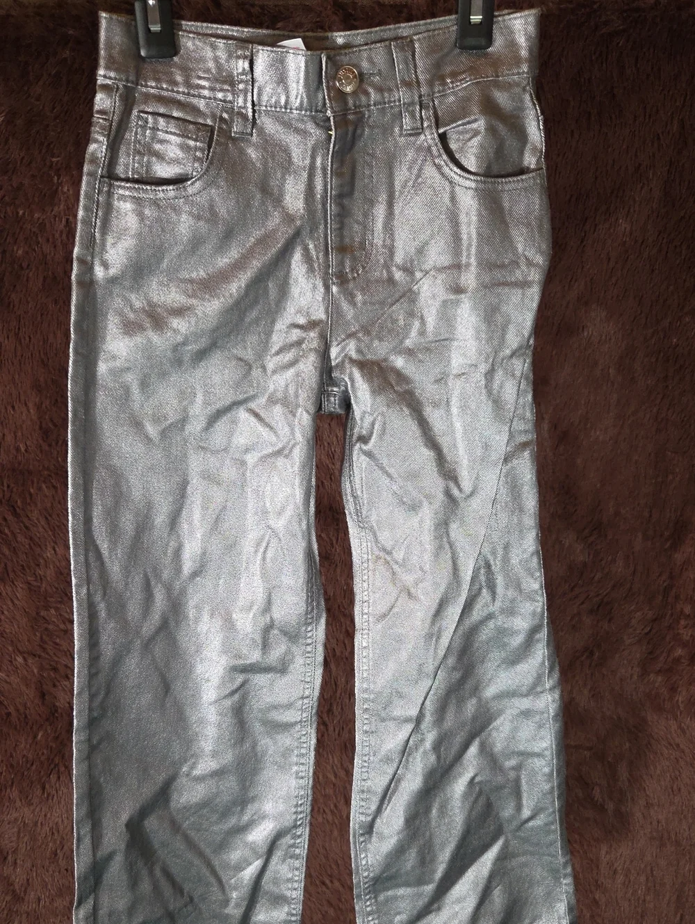 Metallic Silver Justice Denim Girls Sz 8
